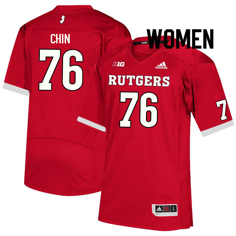 Women #76 Dantae Chin Rutgers Scarlet Knights College Football Jerseys Sale-Scarlet